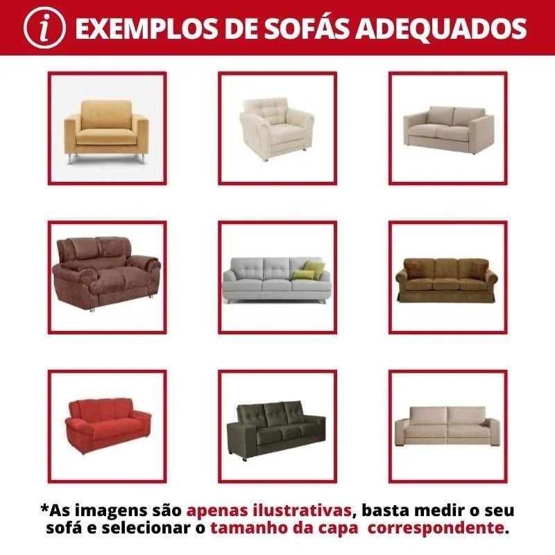 Capa De Sofá Ajustável Stretch Azul Marinho