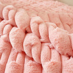 Capa de Sofá Rosa Aveludada com Textura Acolchoada
