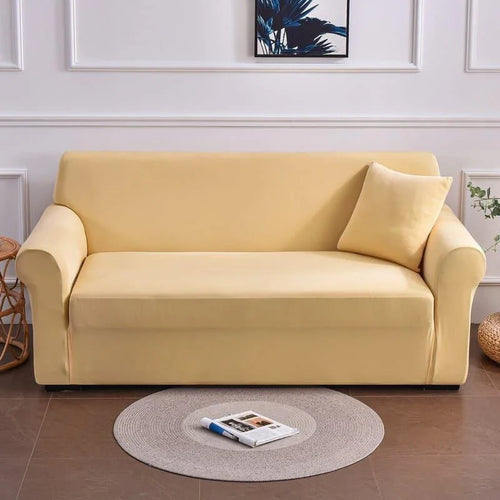 Capa Elástica Ajustável para Sofá – Creme
