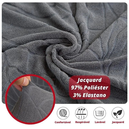 Capa Elástica Jacquard Elegance para Cadeira de Jantar na Cor Rosa