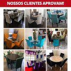 Capa Para Cadeira de Jantar Elastica Elegance Cinza Claro