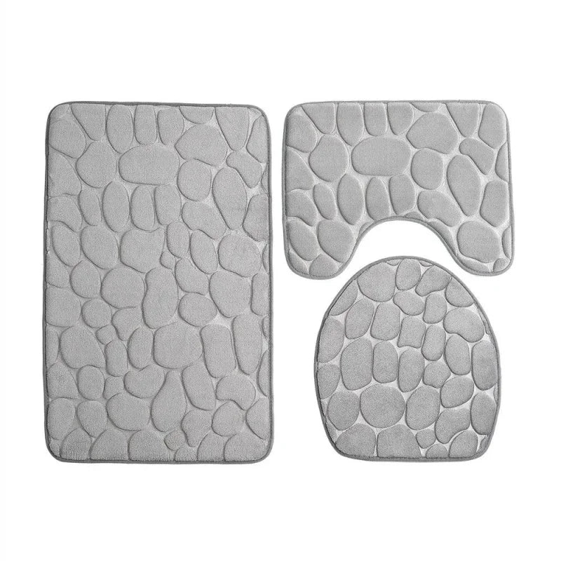 Kit de Tapetes 3 Peças Antiderrapantes e Absorventes