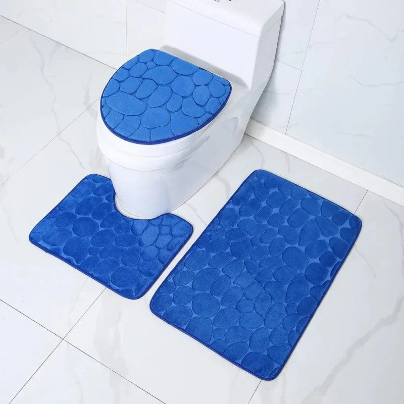 Kit de Tapetes 3 Peças Antiderrapantes e Absorventes