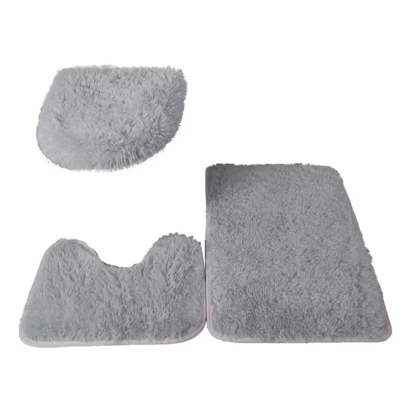 Kit de Tapetes 3 Peças Antiderrapantes de Microfibra Super Confortável