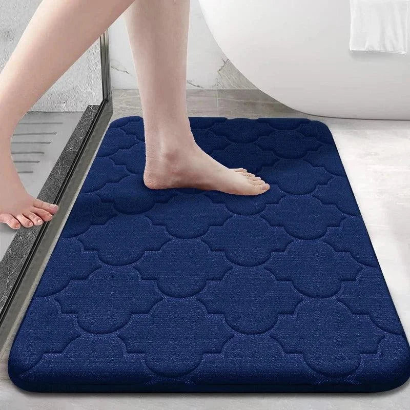 Tapete Antiderrapante de Veludo Coral Ultra Absorvente