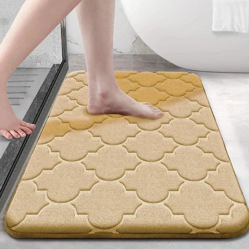 Tapete Antiderrapante de Veludo Coral Ultra Absorvente