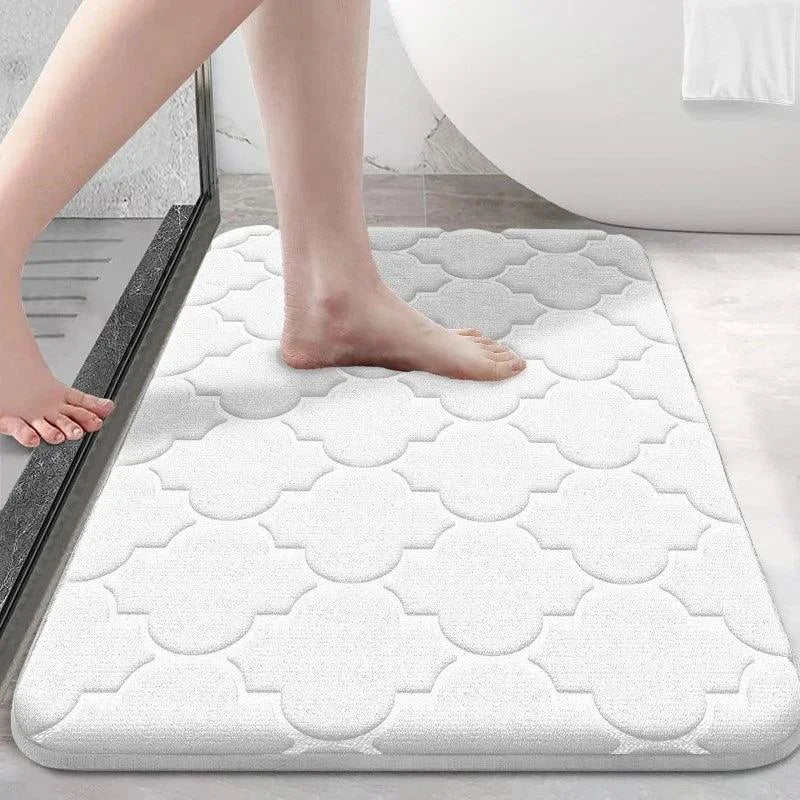 Tapete Antiderrapante de Veludo Coral Ultra Absorvente