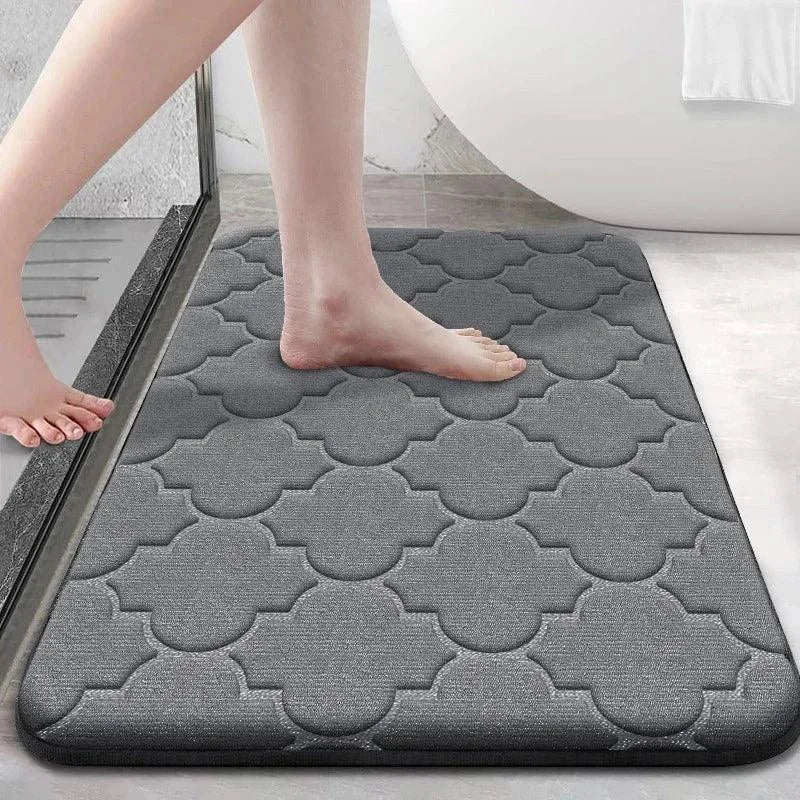 Tapete Antiderrapante de Veludo Coral Ultra Absorvente