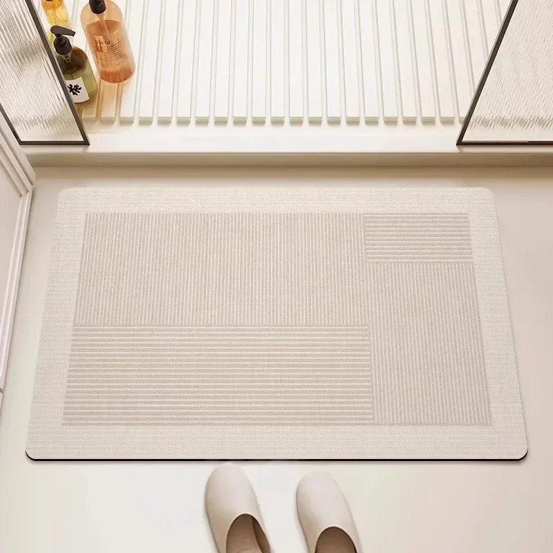 Tapete de Banheiro Minimalista de Secagem Rápida e Alta Absorção