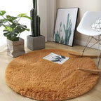 Tapete Redondo Fluffy Felpudo Macio e Antiderrapante