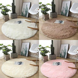 Tapete Redondo Fluffy Felpudo Macio e Antiderrapante
