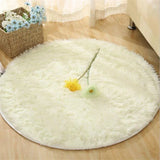 Tapete Redondo Liso Soft Felpudo Branco